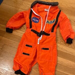 Kids Orange Astronaut Costume with Patches